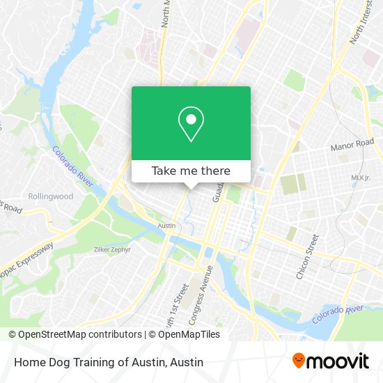 Home Dog Training of Austin map