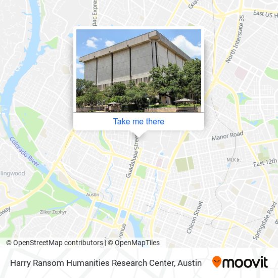 Mapa de Harry Ransom Humanities Research Center