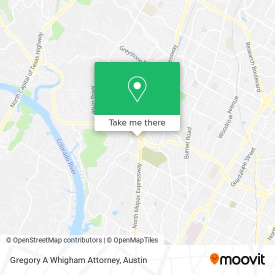 Gregory A Whigham Attorney map