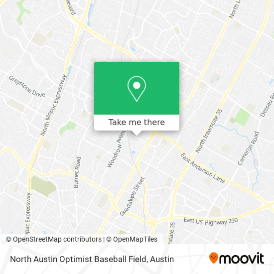 North Austin Optimist Baseball Field map