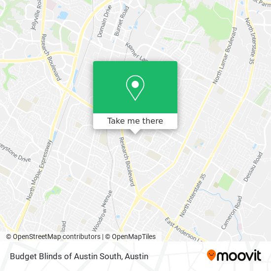 Budget Blinds of Austin South map