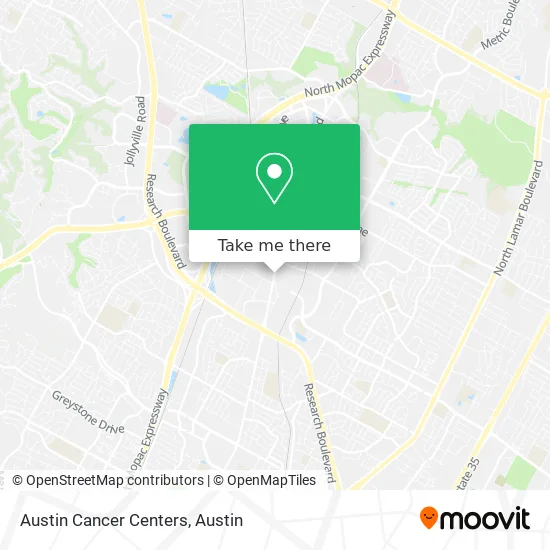 Austin Cancer Centers map
