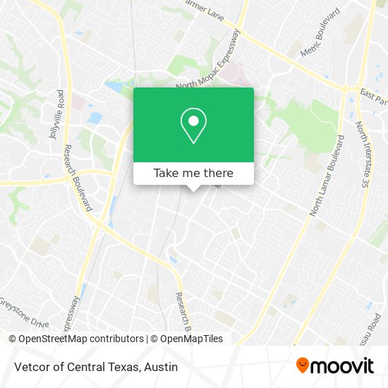 Mapa de Vetcor of Central Texas