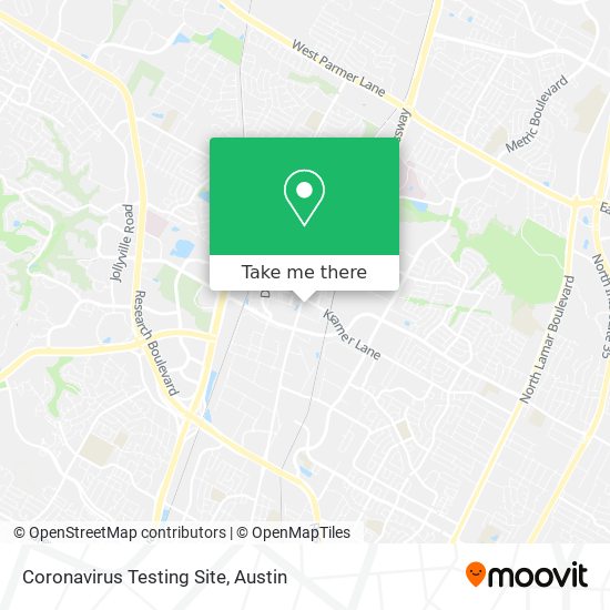 Coronavirus Testing Site map