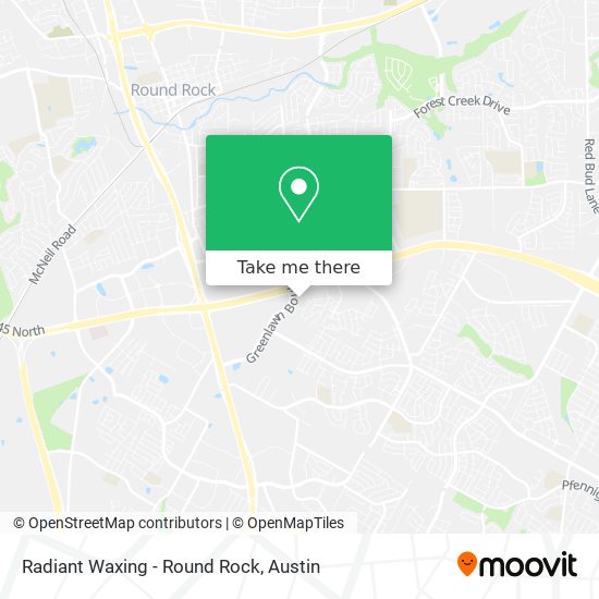 Mapa de Radiant Waxing - Round Rock