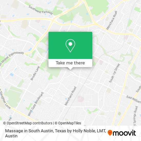 Mapa de Massage in South Austin, Texas by Holly Noble, LMT