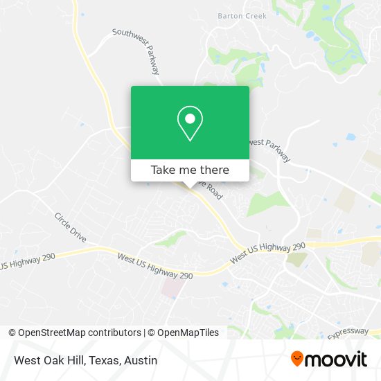 West Oak Hill, Texas map