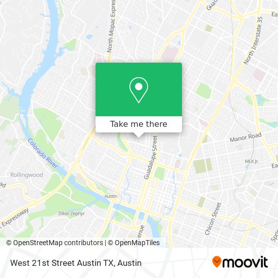 Mapa de West 21st Street Austin TX