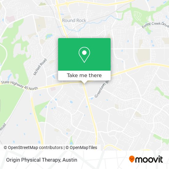 Mapa de Origin Physical Therapy