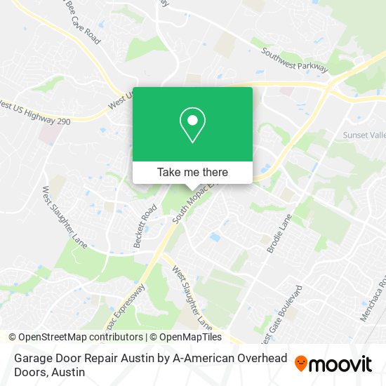 Garage Door Repair Austin by A-American Overhead Doors map