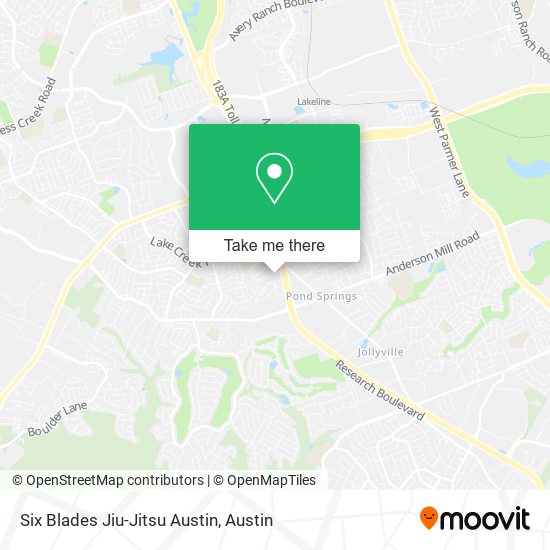 Mapa de Six Blades Jiu-Jitsu Austin