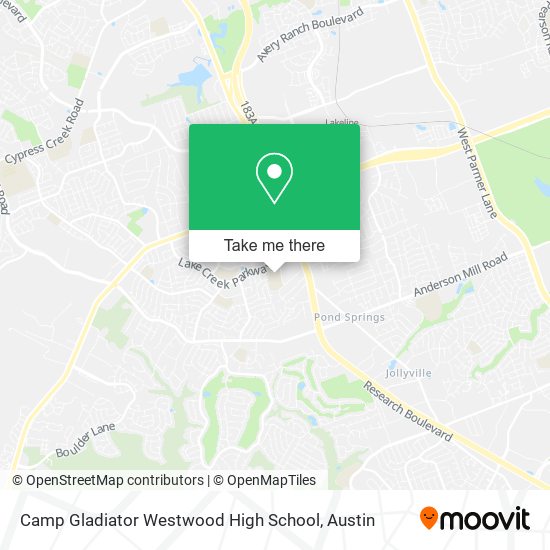 Mapa de Camp Gladiator Westwood High School