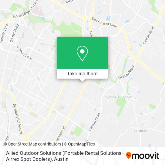 Mapa de Allied Outdoor Solutions (Portable Rental Solutions - Airrex Spot Coolers)