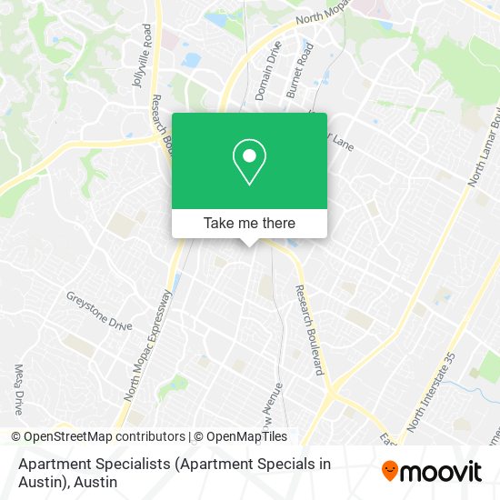 Mapa de Apartment Specialists (Apartment Specials in Austin)