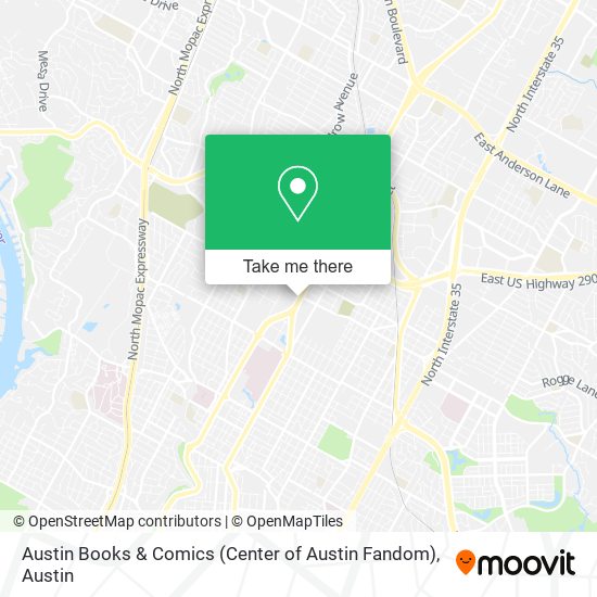 Mapa de Austin Books & Comics (Center of Austin Fandom)