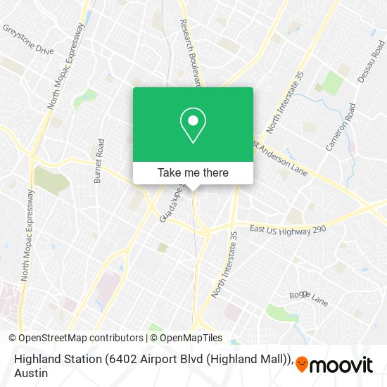 Mapa de Highland Station (6402 Airport Blvd (Highland Mall))