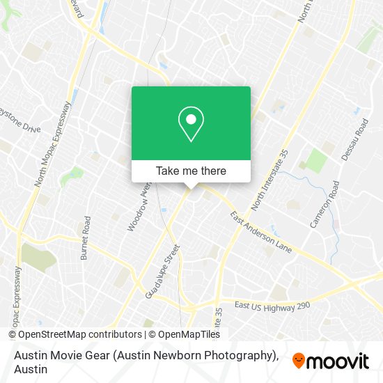 Mapa de Austin Movie Gear (Austin Newborn Photography)