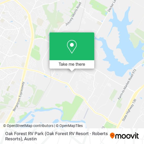 Mapa de Oak Forest RV Park (Oak Forest RV Resort - Roberts Resorts)