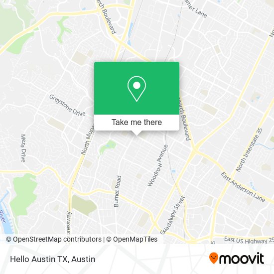 Mapa de Hello Austin TX