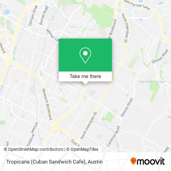 Mapa de Tropicana (Cuban Sandwich Cafe)