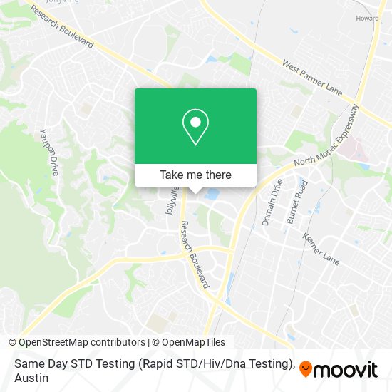 Mapa de Same Day STD Testing (Rapid STD / Hiv / Dna Testing)