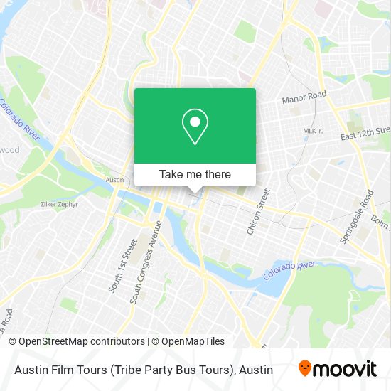 Mapa de Austin Film Tours (Tribe Party Bus Tours)