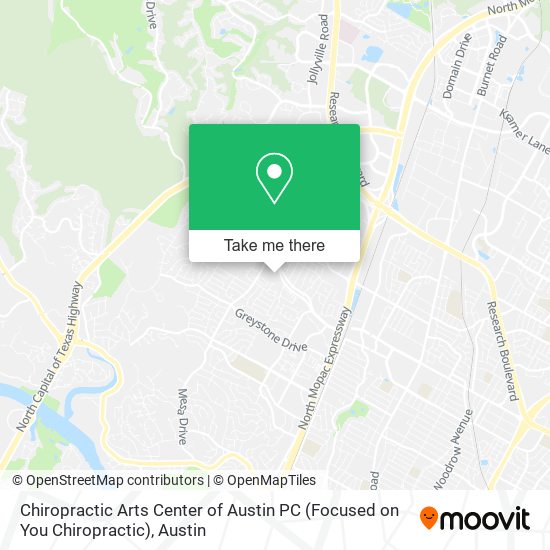 Chiropractic Arts Center of Austin PC (Focused on You Chiropractic) map