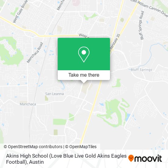 Akins High School (Love Blue Live Gold Akins Eagles Football) map