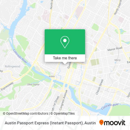 Mapa de Austin Passport Express (Instant Passport)