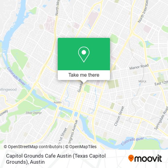 Capitol Grounds Cafe Austin (Texas Capitol Grounds) map