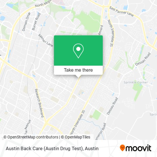 Mapa de Austin Back Care (Austin Drug Test)
