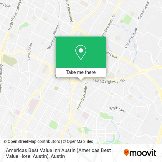 Americas Best Value Inn Austin map