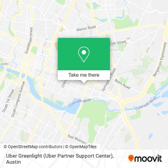 Mapa de Uber Greenlight (Uber Partner Support Center)