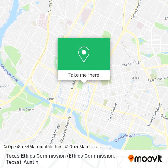Mapa de Texas Ethics Commission (Ethics Commission, Texas)