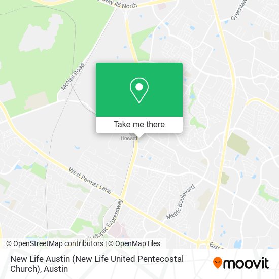 Mapa de New Life Austin (New Life United Pentecostal Church)