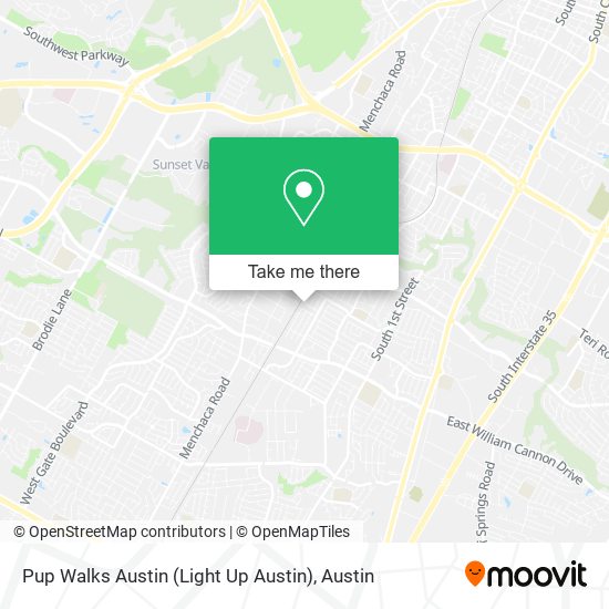 Mapa de Pup Walks Austin (Light Up Austin)