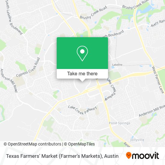 Mapa de Texas Farmers' Market (Farmer's Markets)
