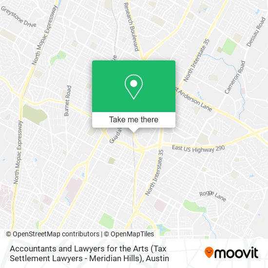 Mapa de Accountants and Lawyers for the Arts (Tax Settlement Lawyers - Meridian Hills)