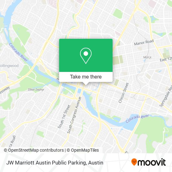 Mapa de JW Marriott Austin Public Parking