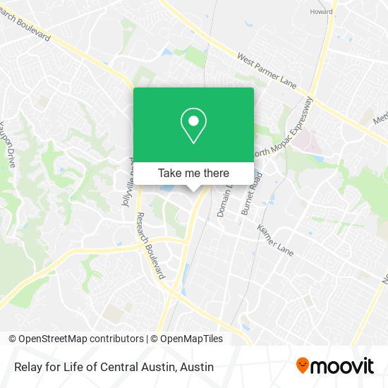 Relay for Life of Central Austin map