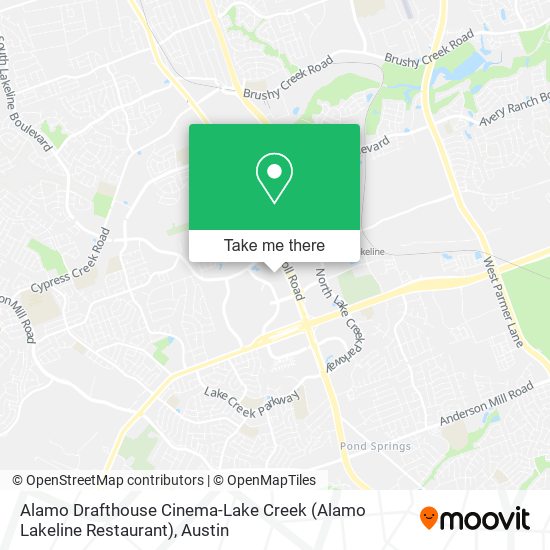 Mapa de Alamo Drafthouse Cinema-Lake Creek (Alamo Lakeline Restaurant)