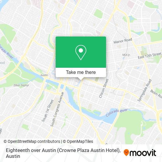 Mapa de Eighteenth over Austin (Crowne Plaza Austin Hotel)