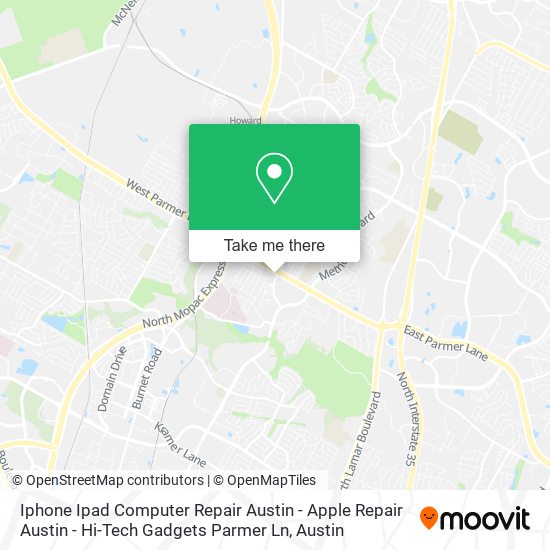 Mapa de Iphone Ipad Computer Repair Austin - Apple Repair Austin - Hi-Tech Gadgets Parmer Ln