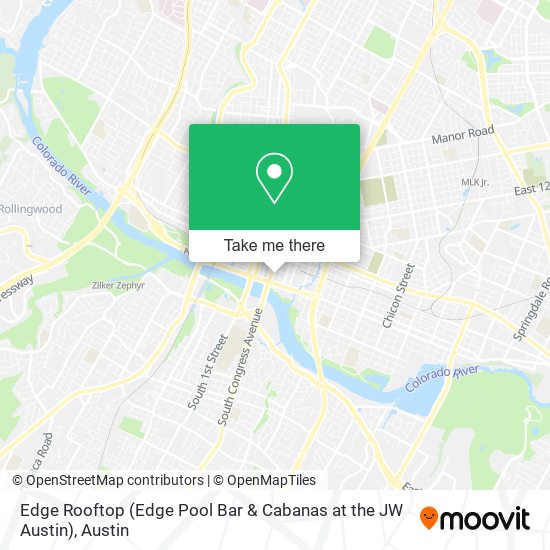 Mapa de Edge Rooftop (Edge Pool Bar & Cabanas at the JW Austin)