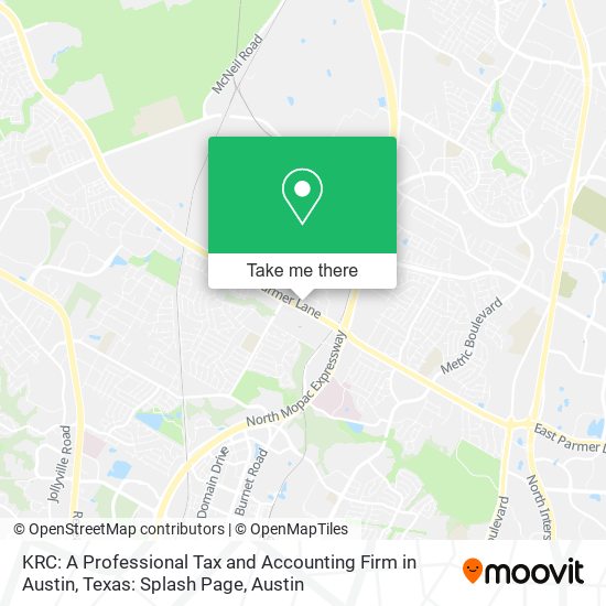 Mapa de KRC: A Professional Tax and Accounting Firm in Austin, Texas: Splash Page