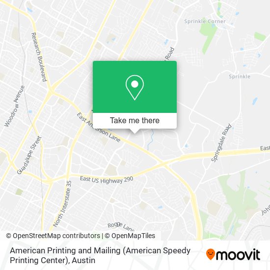 Mapa de American Printing and Mailing (American Speedy Printing Center)