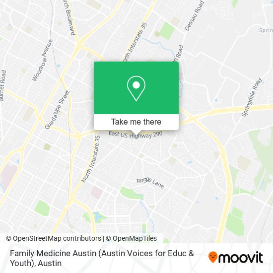 Mapa de Family Medicine Austin (Austin Voices for Educ & Youth)