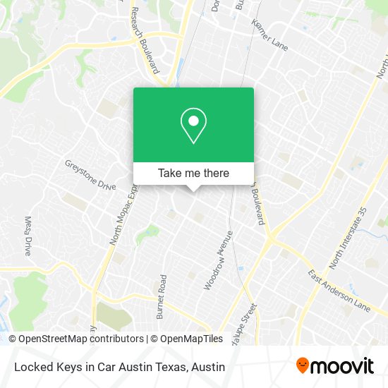 Locked Keys in Car Austin Texas map