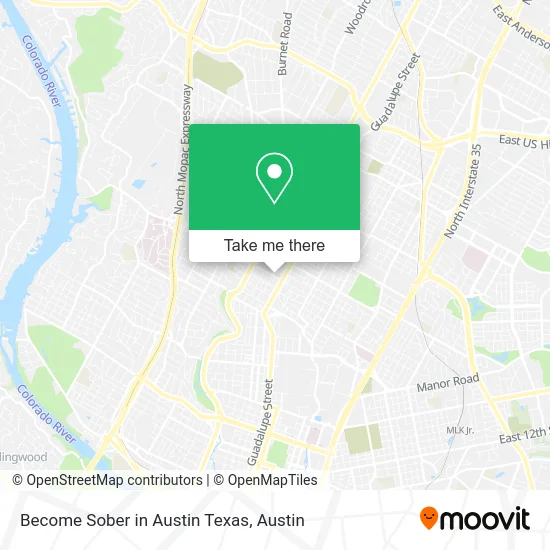 Become Sober in Austin Texas map
