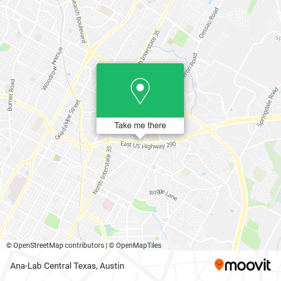 Mapa de Ana-Lab Central Texas